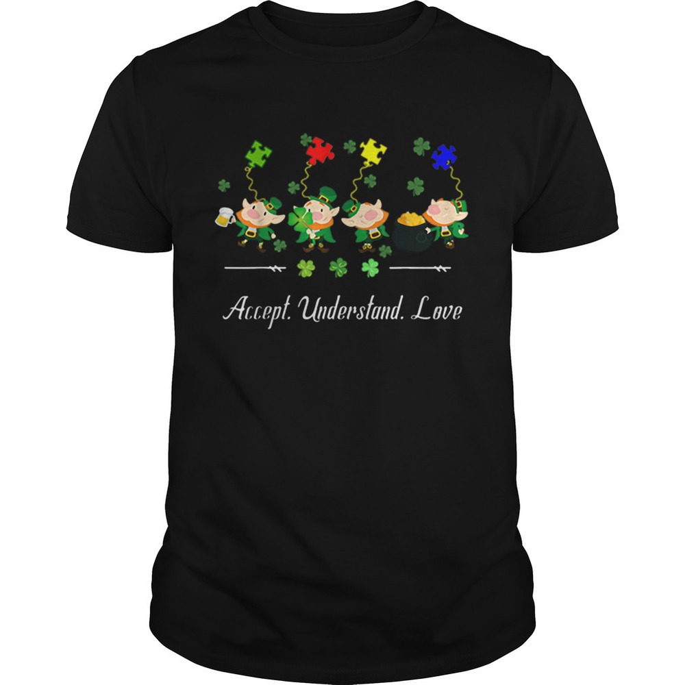 Cute Leprechaun Accept Understand Love Autism Awareness Shirt